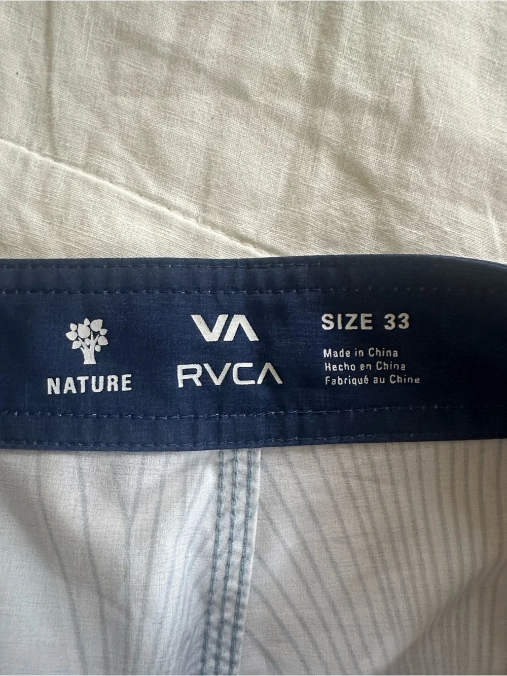 RVCA 20” Blue Palm Boardshorts Size 33